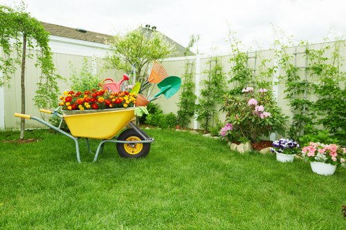 Private Bermondsey garden landscape with structured planting and seating