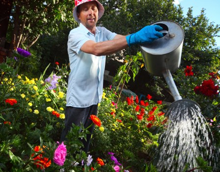 Work area safety and access planning for a landscaping project